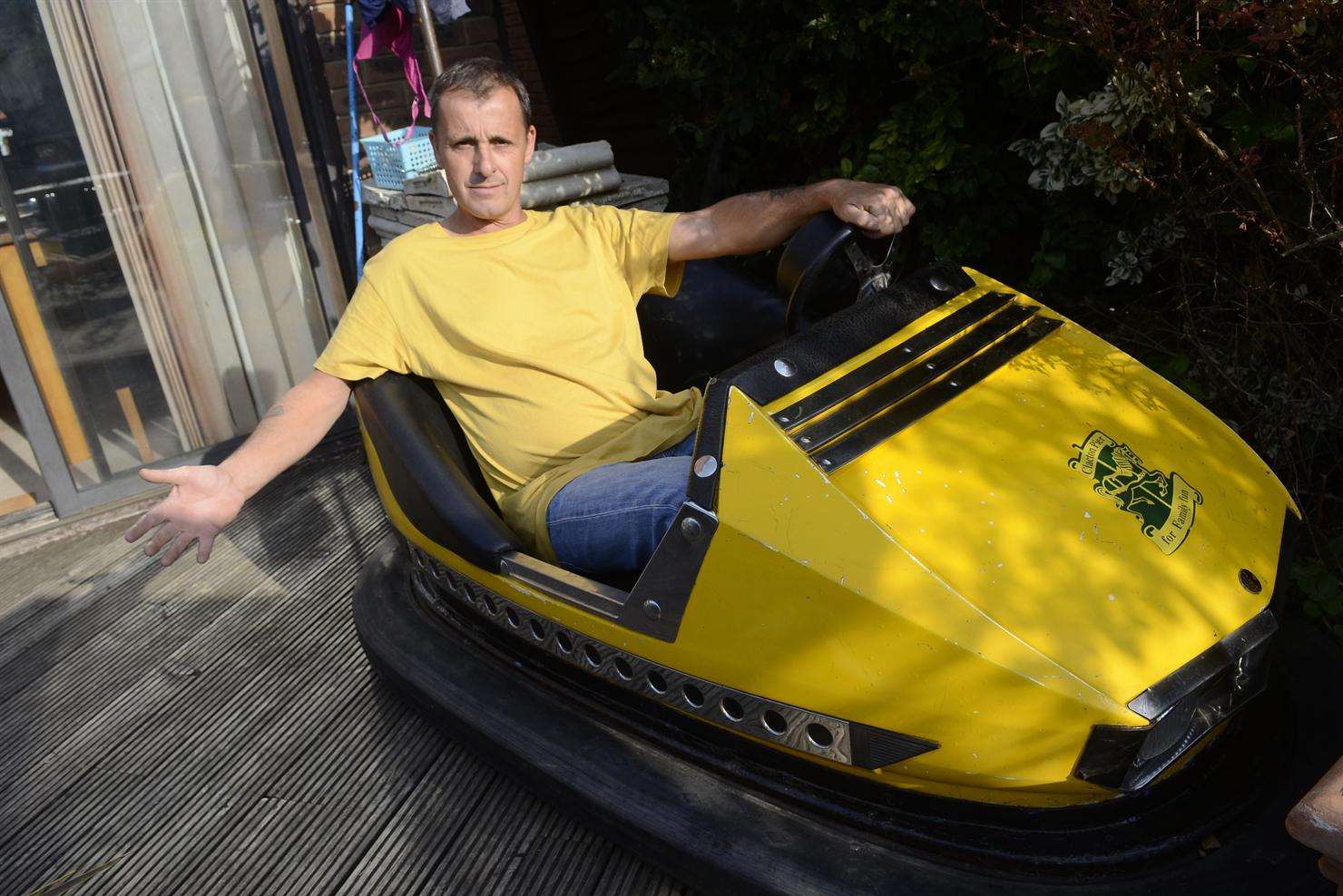 Peter Ward in an Italian built dodgem from Clacton Pier. Picture: Chris Davey