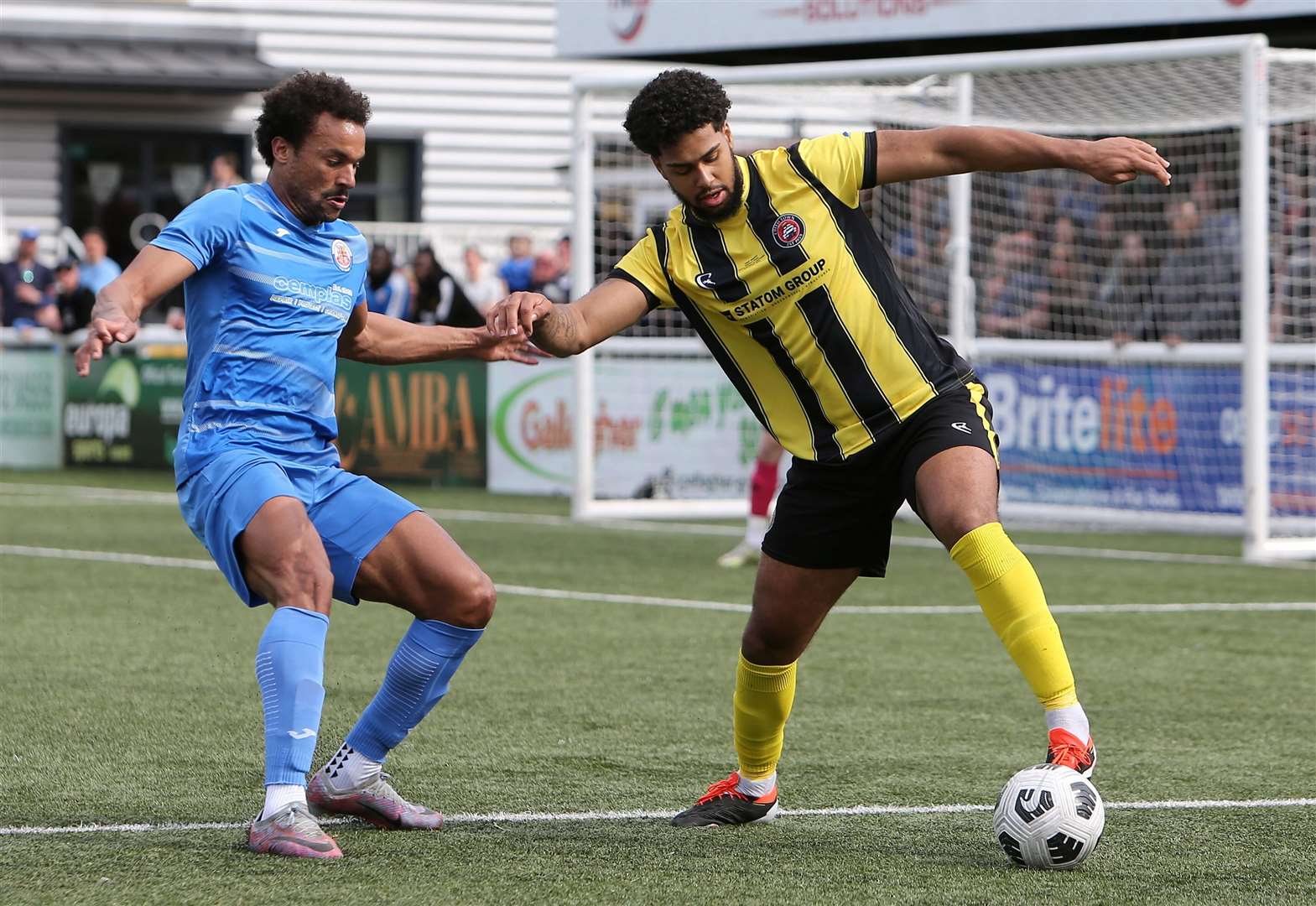 Croydon and Erith Town battle for honours during the Kent Senior Trophy Final. Picture: PSP Images