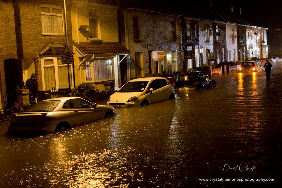 Albert Road in Deal under water. Picture: David Christie of Crystal Memories Photography