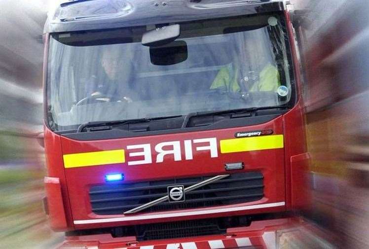 Fire crews were called to the woodland blaze