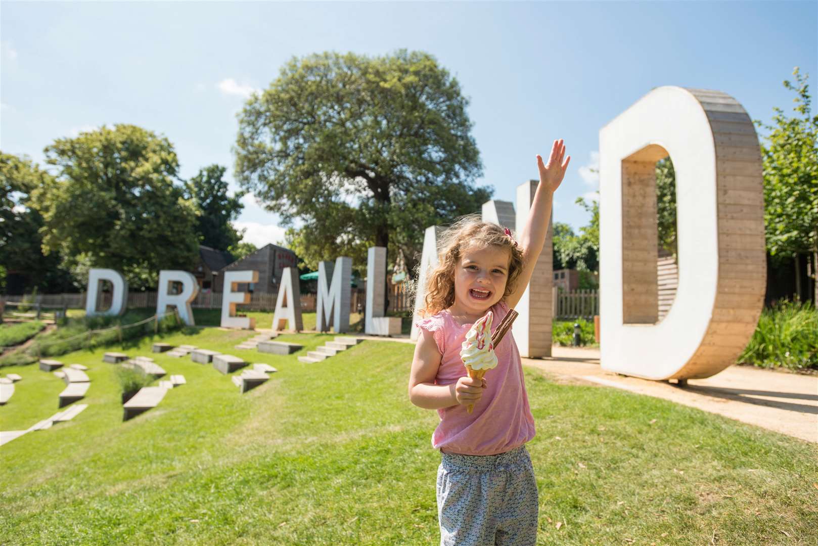 Dreamland is celebrating its 99th birthday with a giant ice cream cone. Three-year-old Edith was given a sneak peak (13335213)