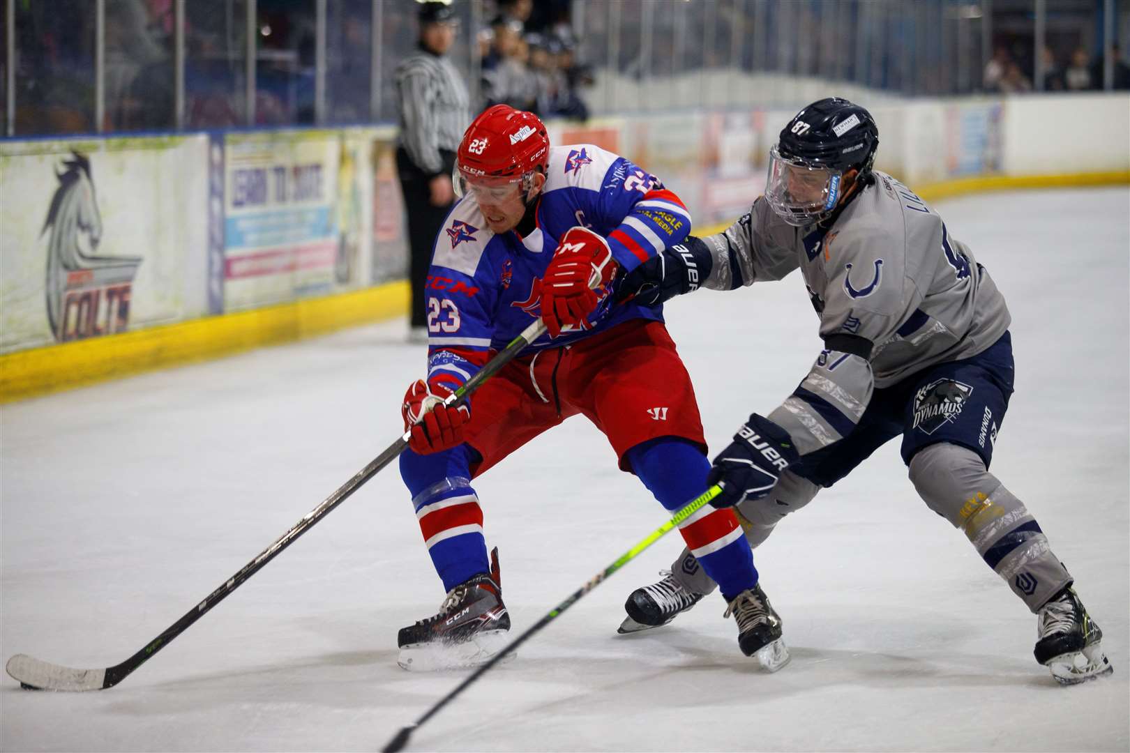 Invicta Dynamos’ Harrison Lillis challenges Conor Redmond Picture: David Trevallion