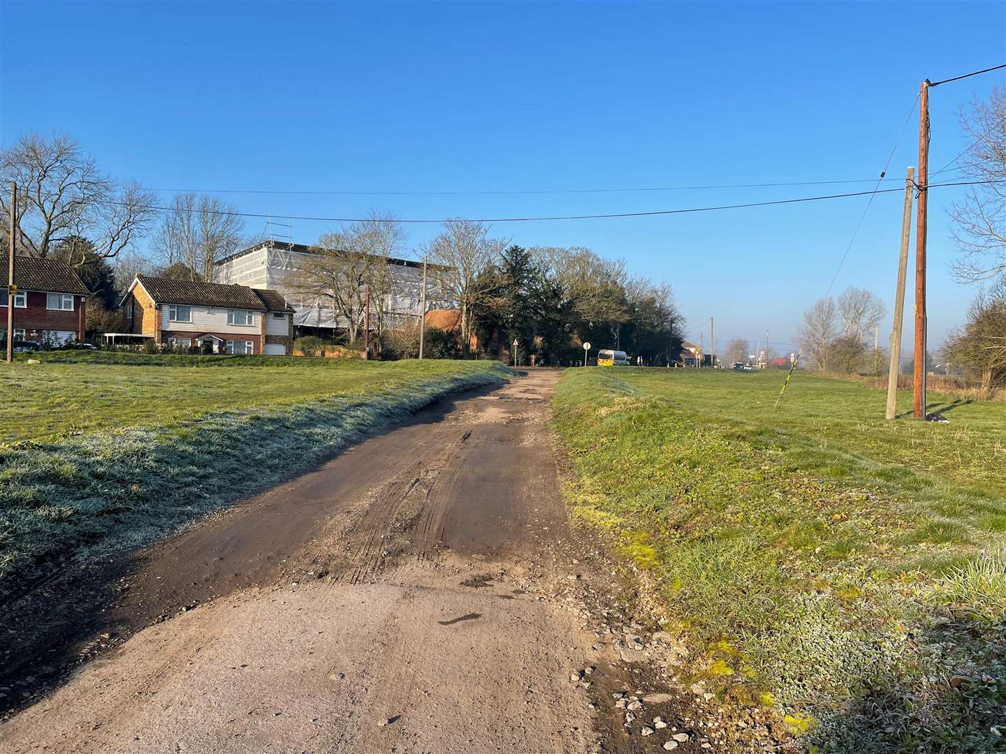 The road leading up to the pub