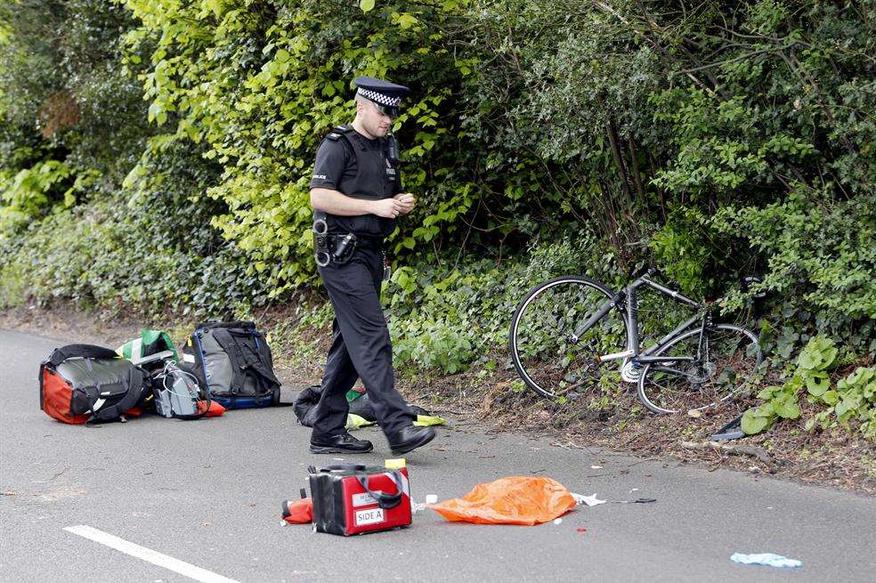 Accident shuts the A249 Sittingbourne Road, Maidstone, after an incident involving a cyclist