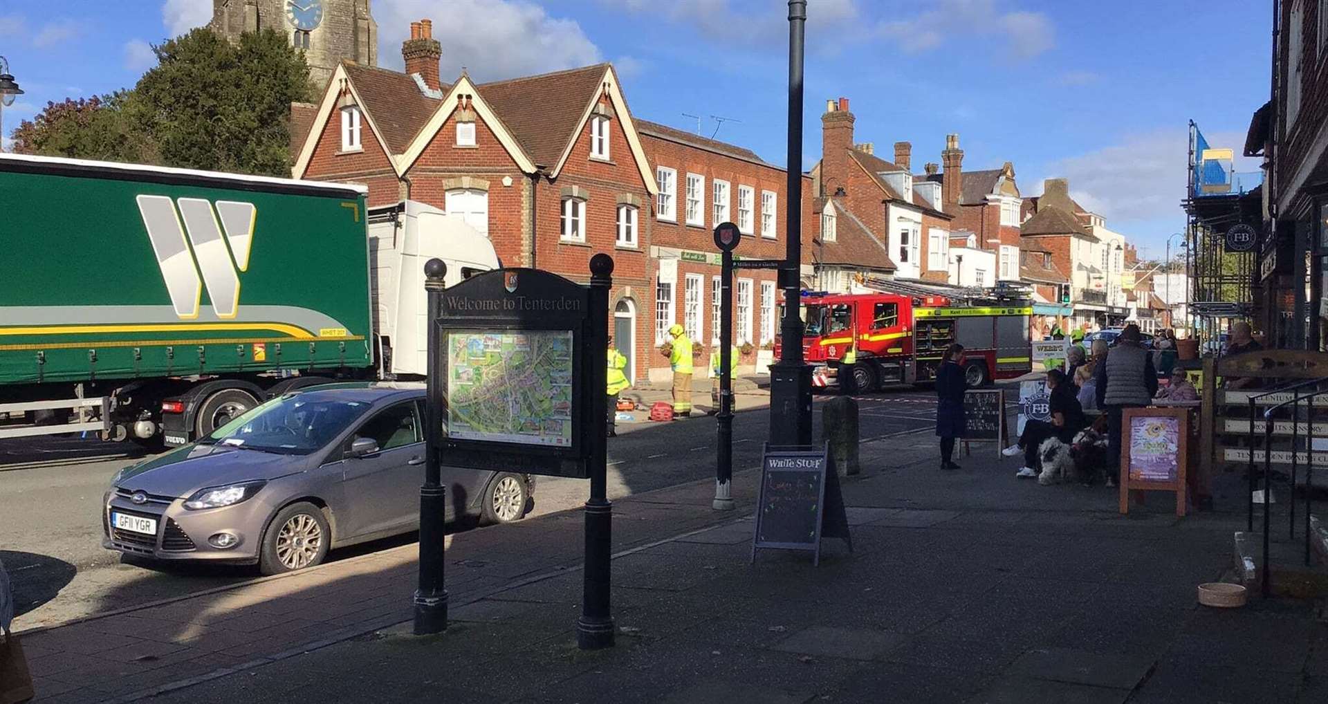 Tenterden High Street was blocked in both directions following a collision between a lorry and pedestrian