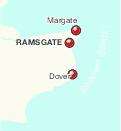 The Goodwin Sands in relation to the East Kent coast