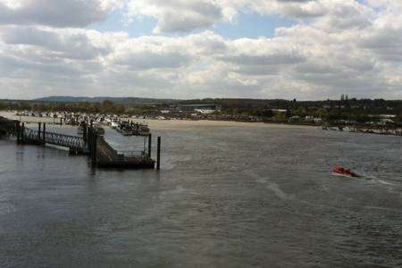 The spot where the body was discovered in the River Medway