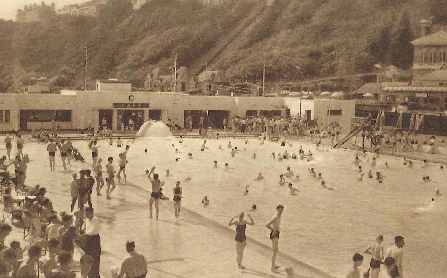 Folkestone's original outdoor bathing pool. Copyright: Margaret Shorland