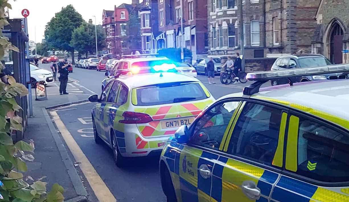 Two young men have been stabbed near Bouverie Place Shopping Centre in Folkestone Picture: UKNIP/SL