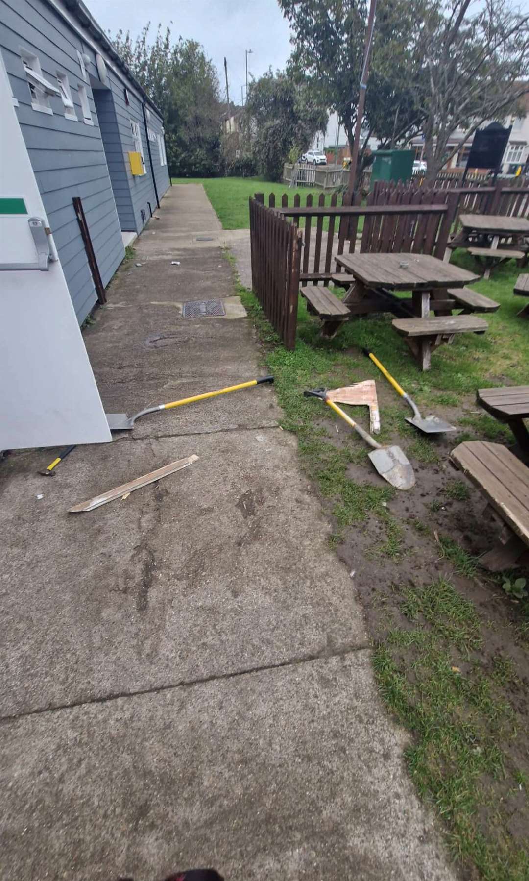 The doors were broken to break in. Picture: Long Valley Sports and Social Club