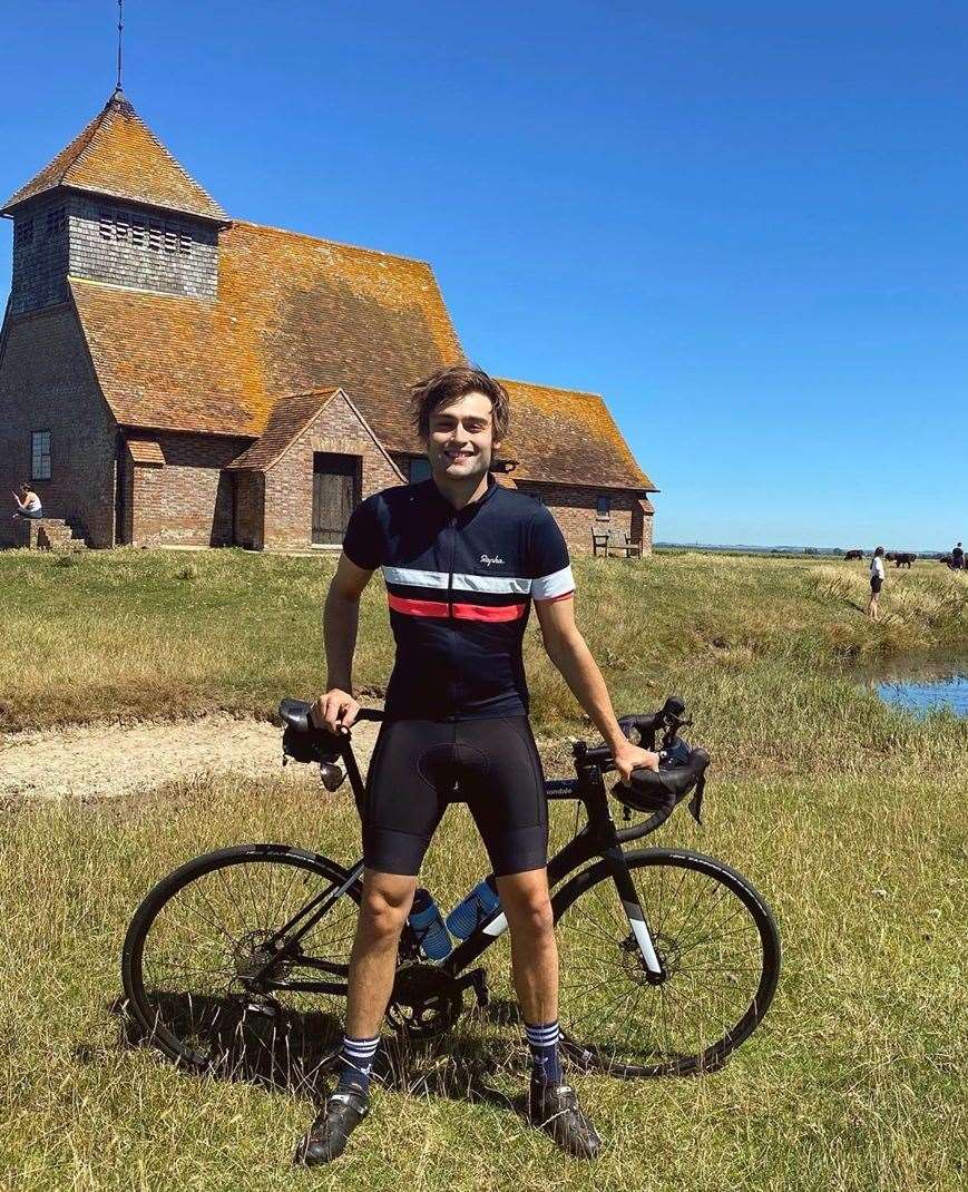 Douglas Booth poses outside St Thomas a Beckett church. Photo Douglas Booth/IG (39650251)