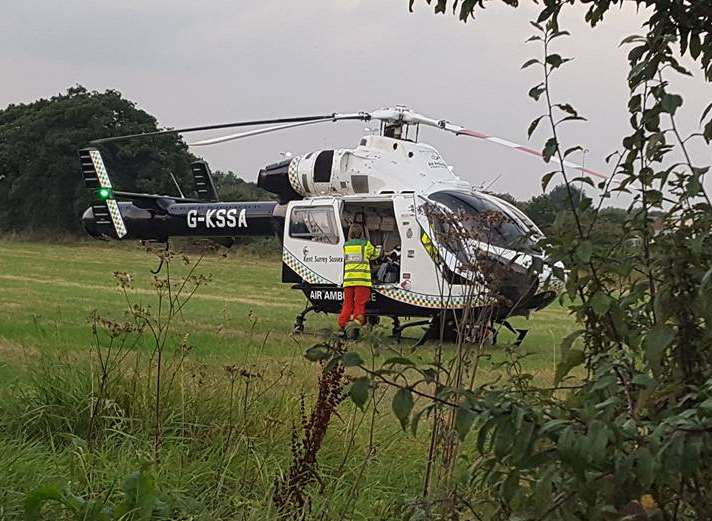 The air ambulance at Haysden Country Park. Photo by David Pye.