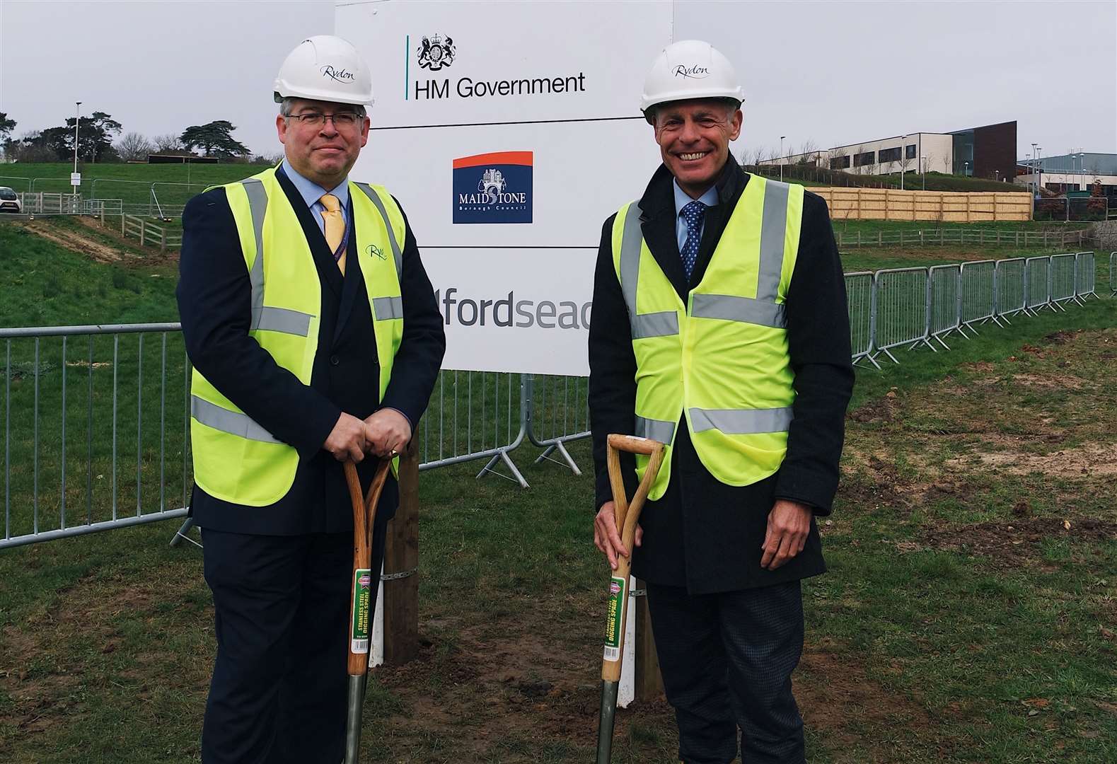 Martin Cox and Mark Mitchener at the ground breaking ceremony