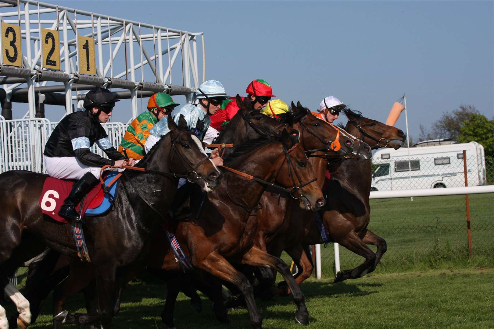 The Ladbrokes Handicap Stakes runners burst from the starting stalls in 2009. Picture: Chris Denham