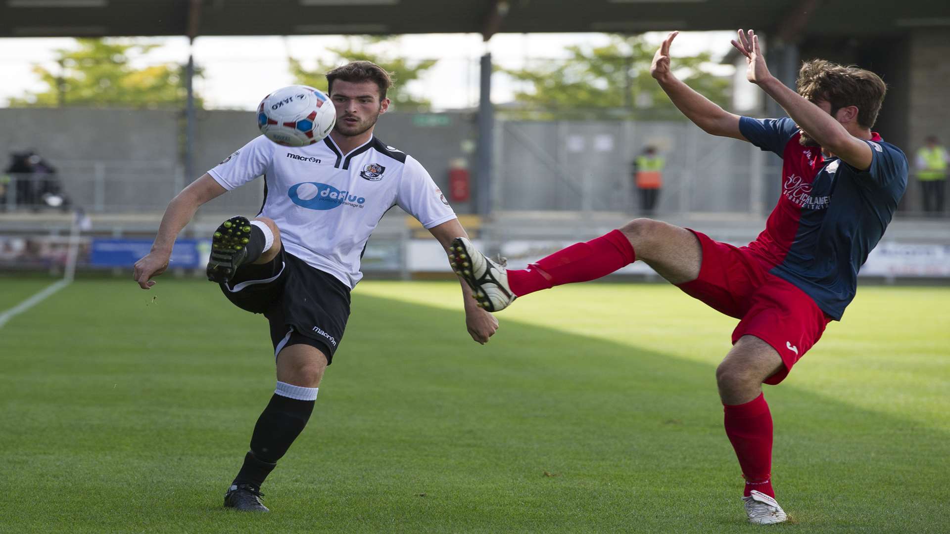 Right-back Ronnie Vint looks to bring the ball under his control Picture: Andy Payton