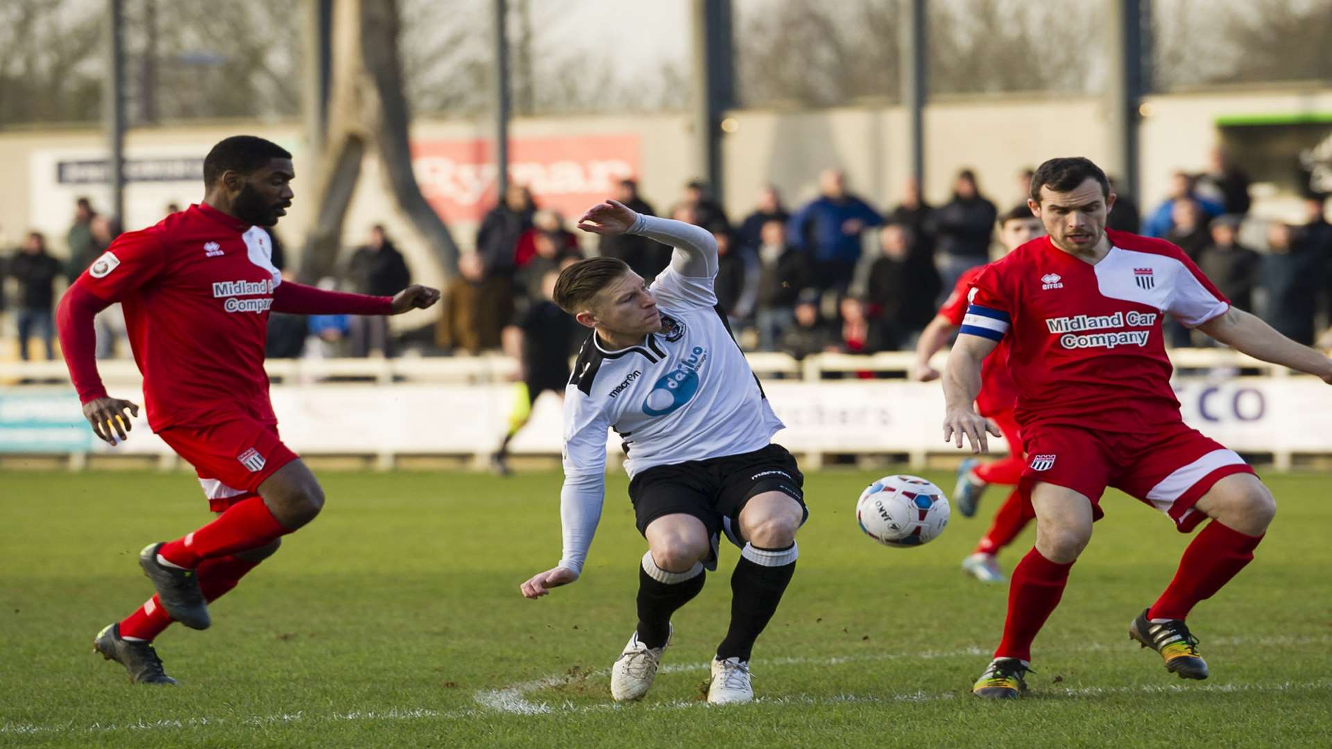 Andy Pugh looks to get in behind the Bath City defence Picture: Andy Payton