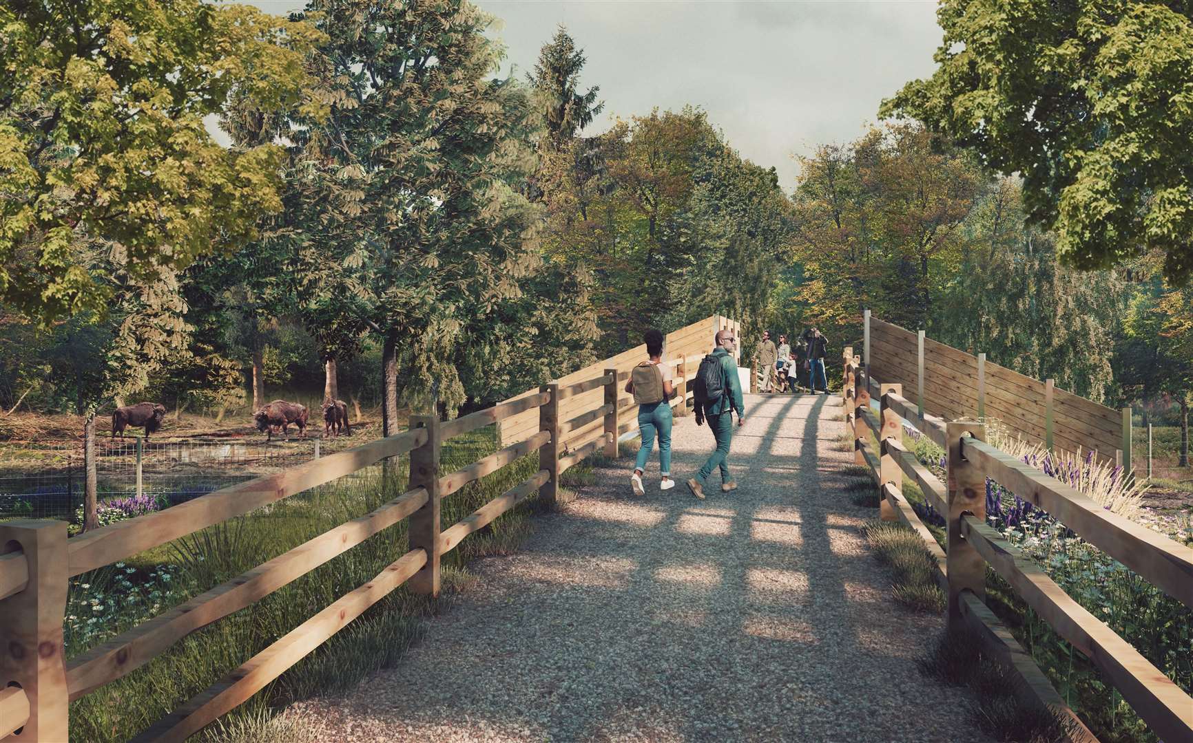 An artist's impression of the pedestrian bridge. Picture: Russell Perry Visual Studio