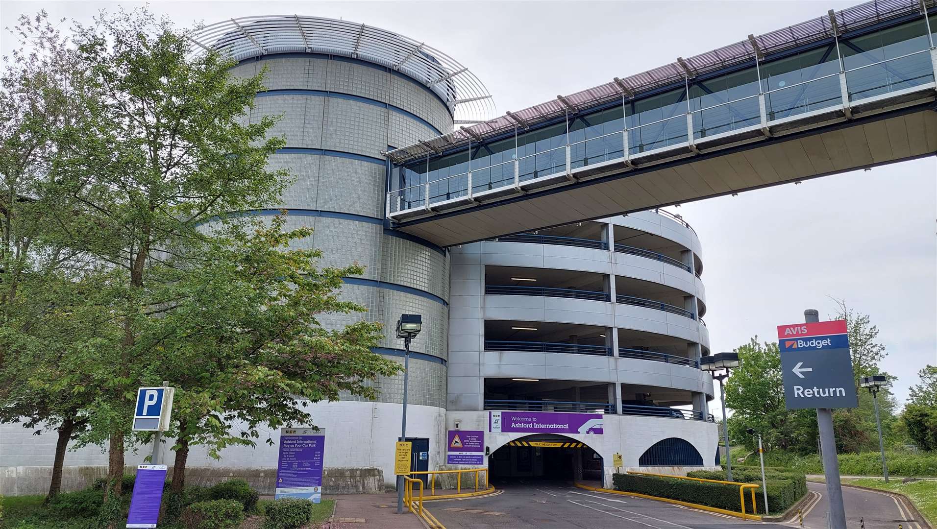 The international car park is now largely empty