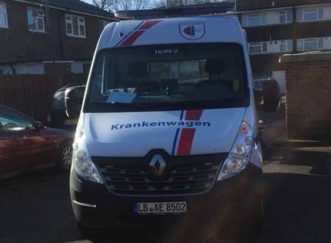 The special ambulance which took the teenager to hospital