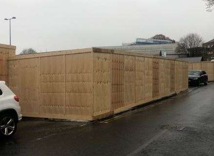 New fence erected at the entrance to the Broadway Shopping Arcade in Maidstone. Picture: Cllr Stuart Jeffery