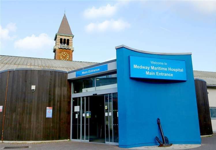 The main entrance to Medway Maritime Hospital in Gillingham