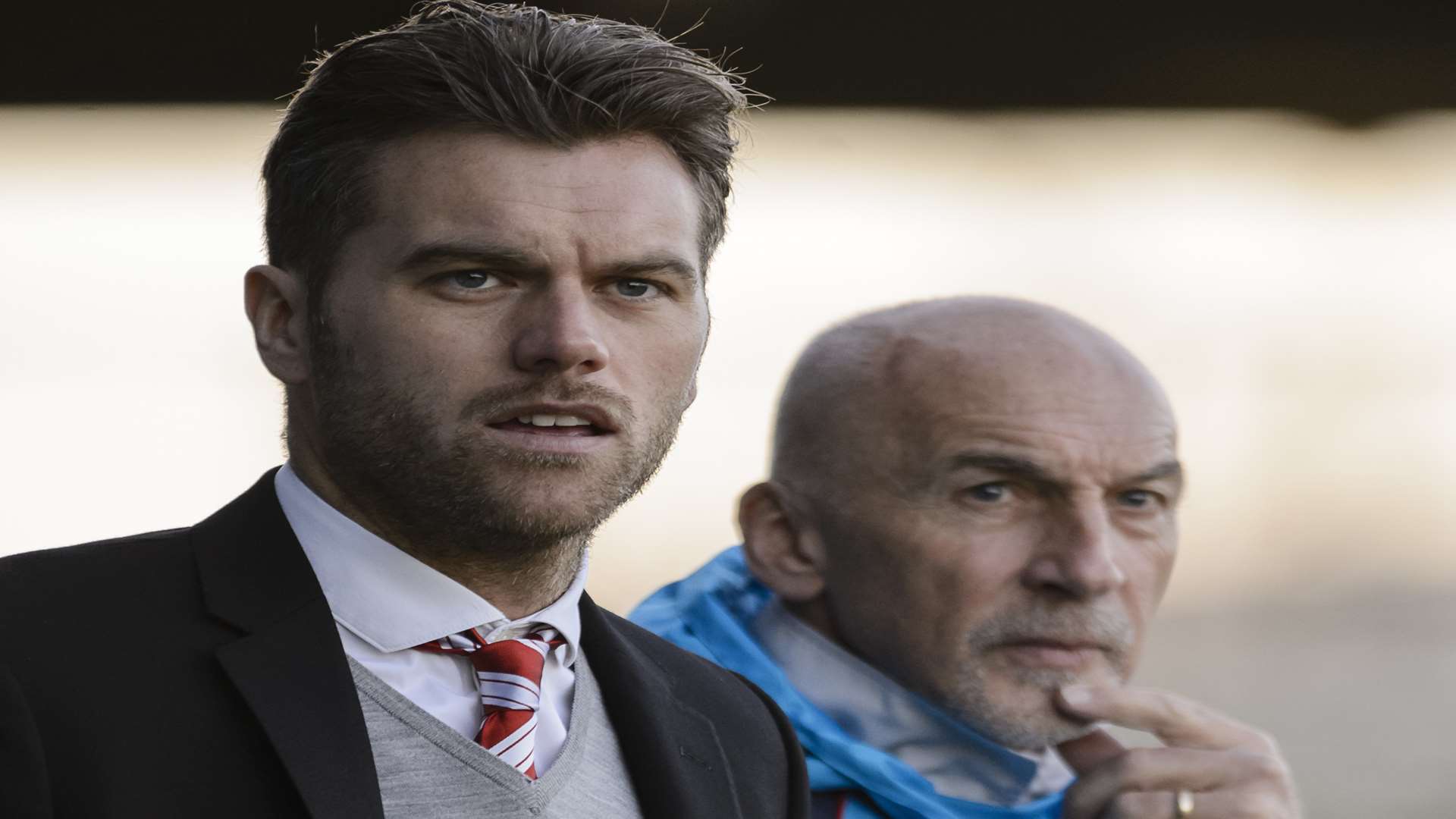 Fleet boss Daryl McMahon with assistant Steve Gritt. Picture: Andy Payton