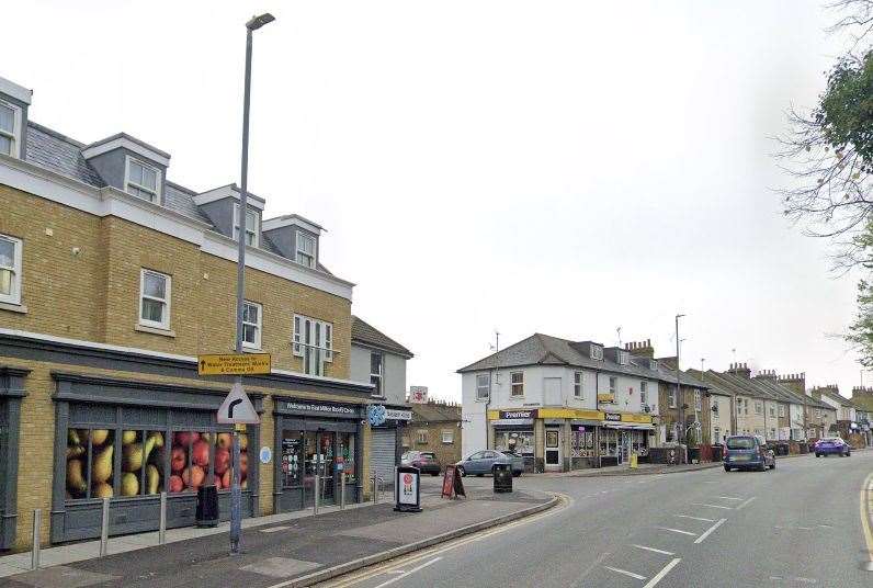 It happened outside a shop in East Milton Road, Gravesend. Picture: Google Maps