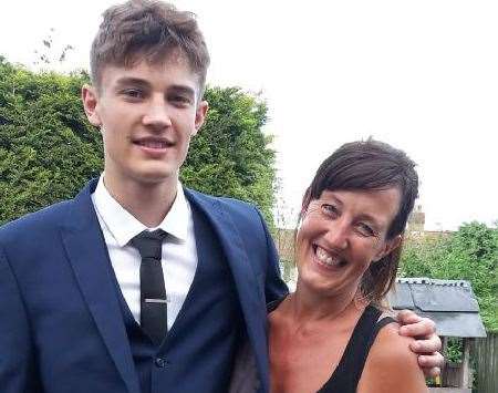 Will Horley with his mum, Kim Webster