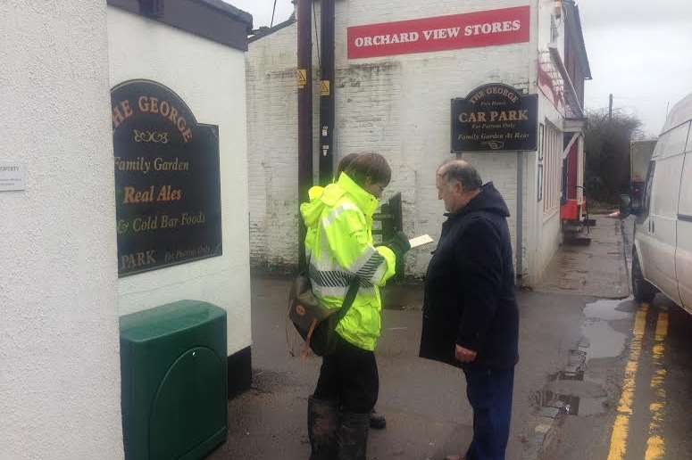 Environment Agency staff are in Yalding offering reassurance to residents