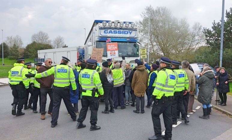 More than 60 people turned out to protest against live exporting. Picture: James Shaughnessy