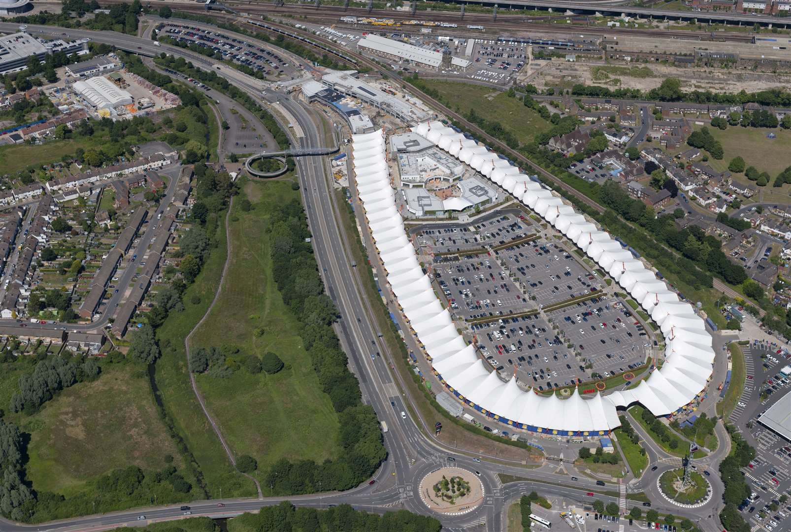 This aerial photo shows the East Stour Park site from above. Picture: Ady Kerry / Ashford Borough Council