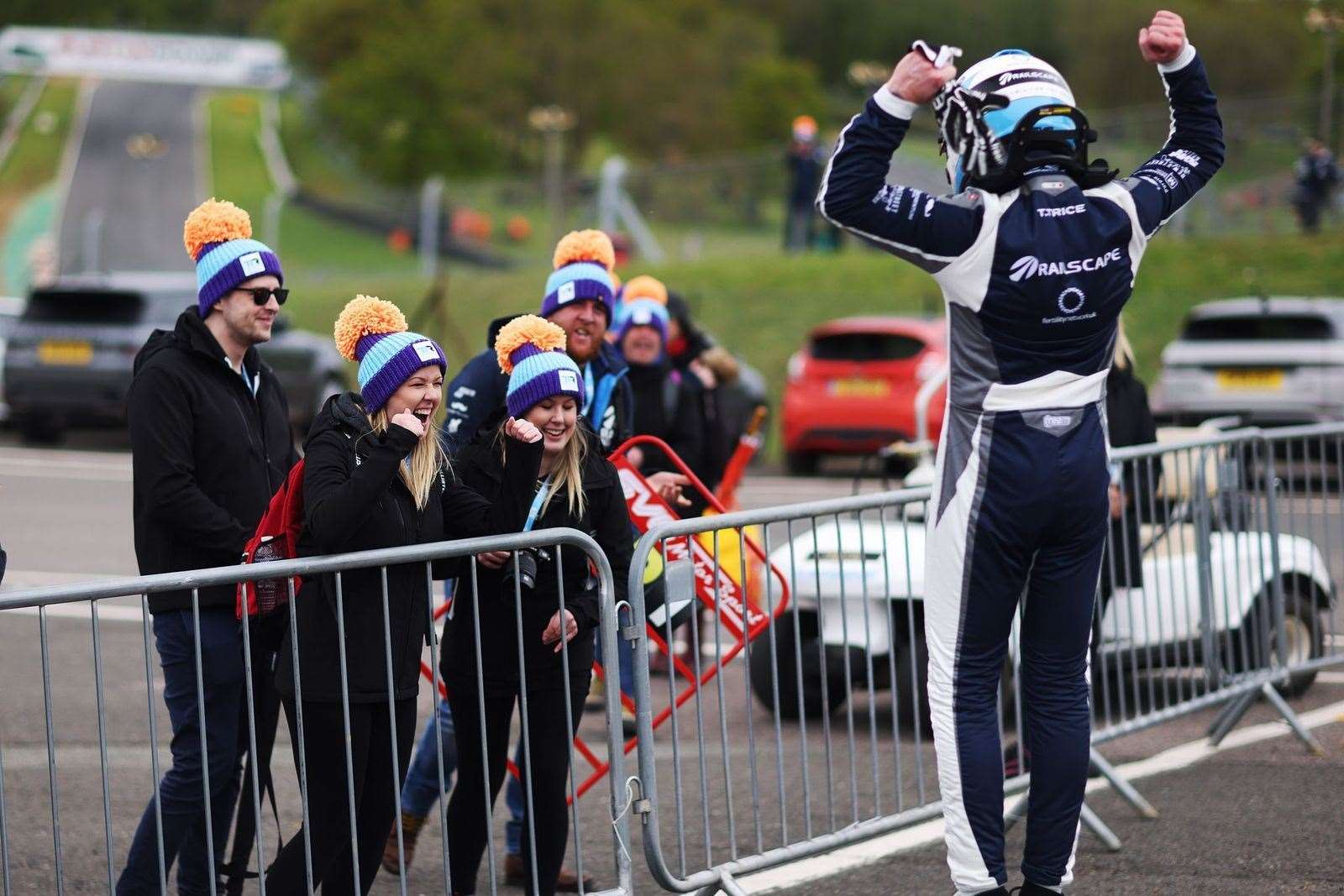 Toby Trice celebrates with supporters Picture: Jakob Ebrey