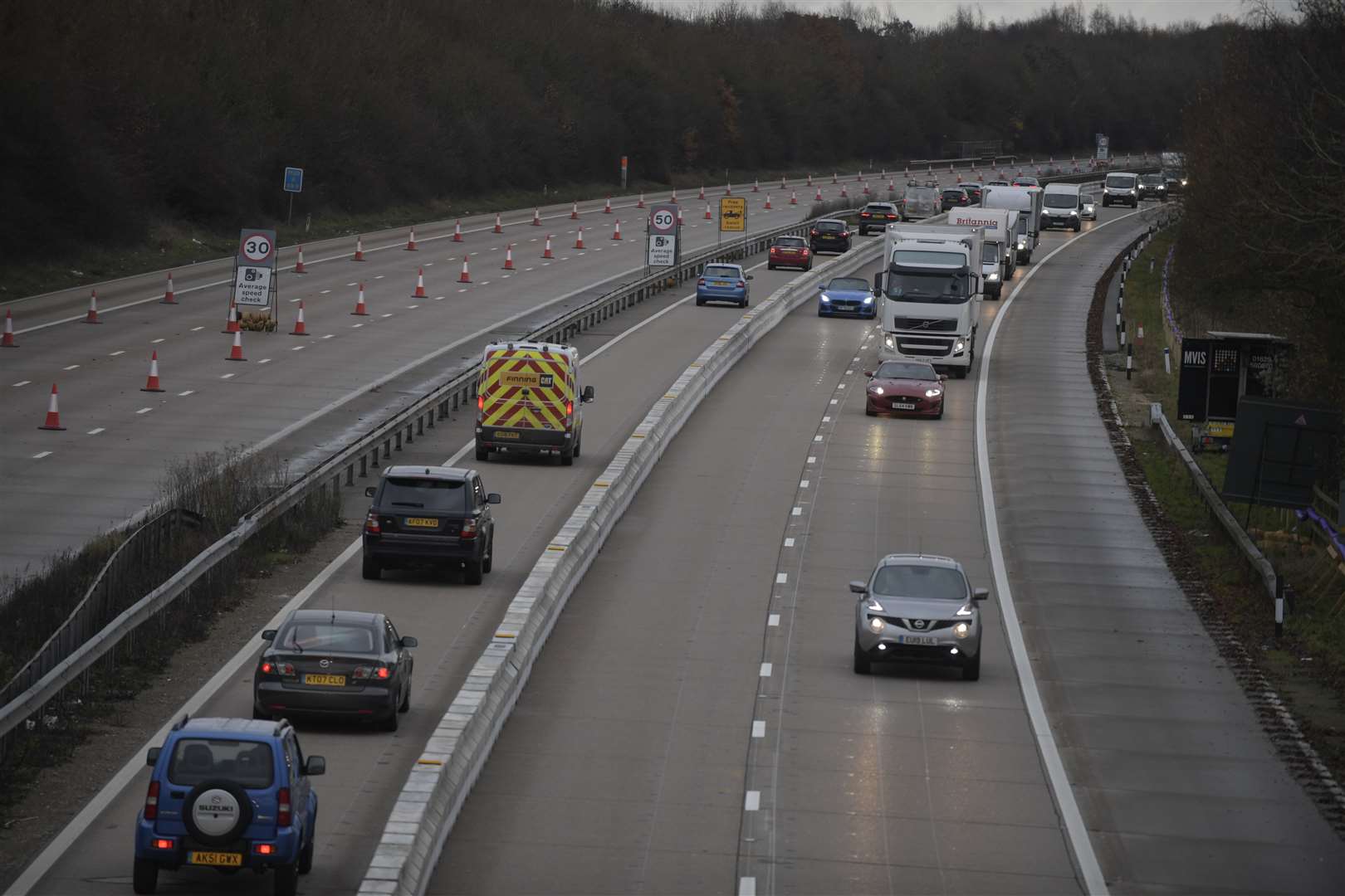 Mr Russell was heading coastbound when his van broke down and he couldn't move out of the way. Picture: Barry Goodwin