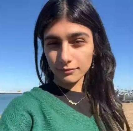 Mia Khalifa on Whitstable beach. Picture: miakhalifa/Instagram