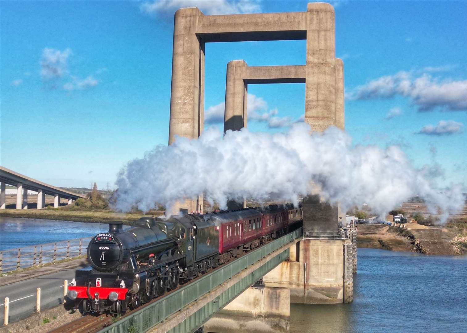 The Armistice Kentish Belle passing over Sheppey Bridge. Picture: Jason Arthur