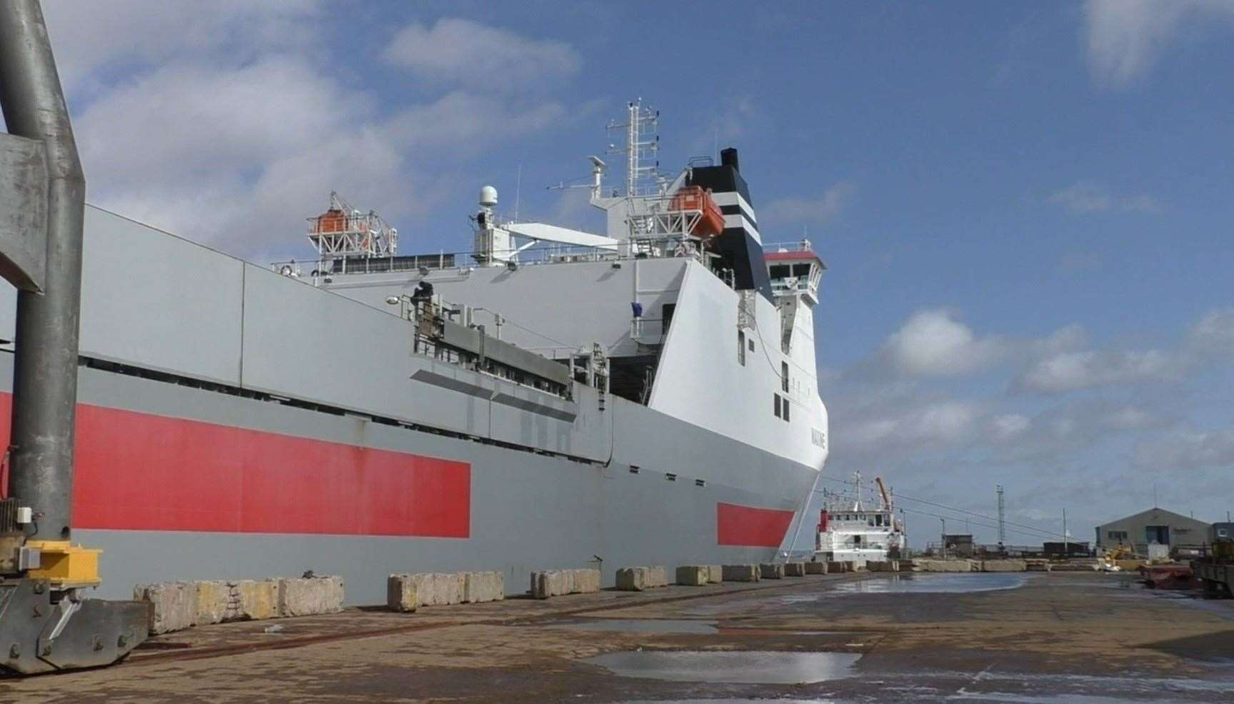 The Maxine being loaded at Sheerness before a sailing to Calais. Picture: KMTV