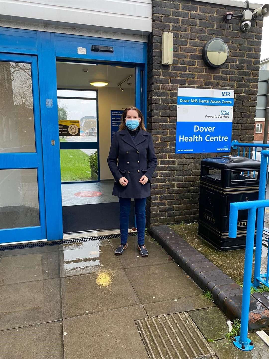 Natalie Elphicke at Dover Health Centre, the district's first vaccination centre for the public.