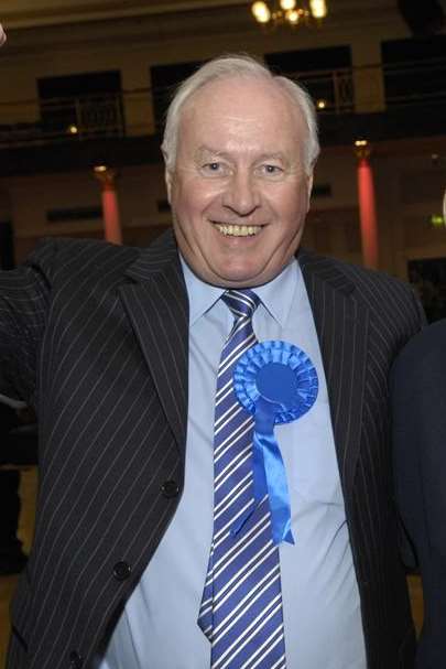 Happier times for council leader David Monk at the count of the 2011 district council elections