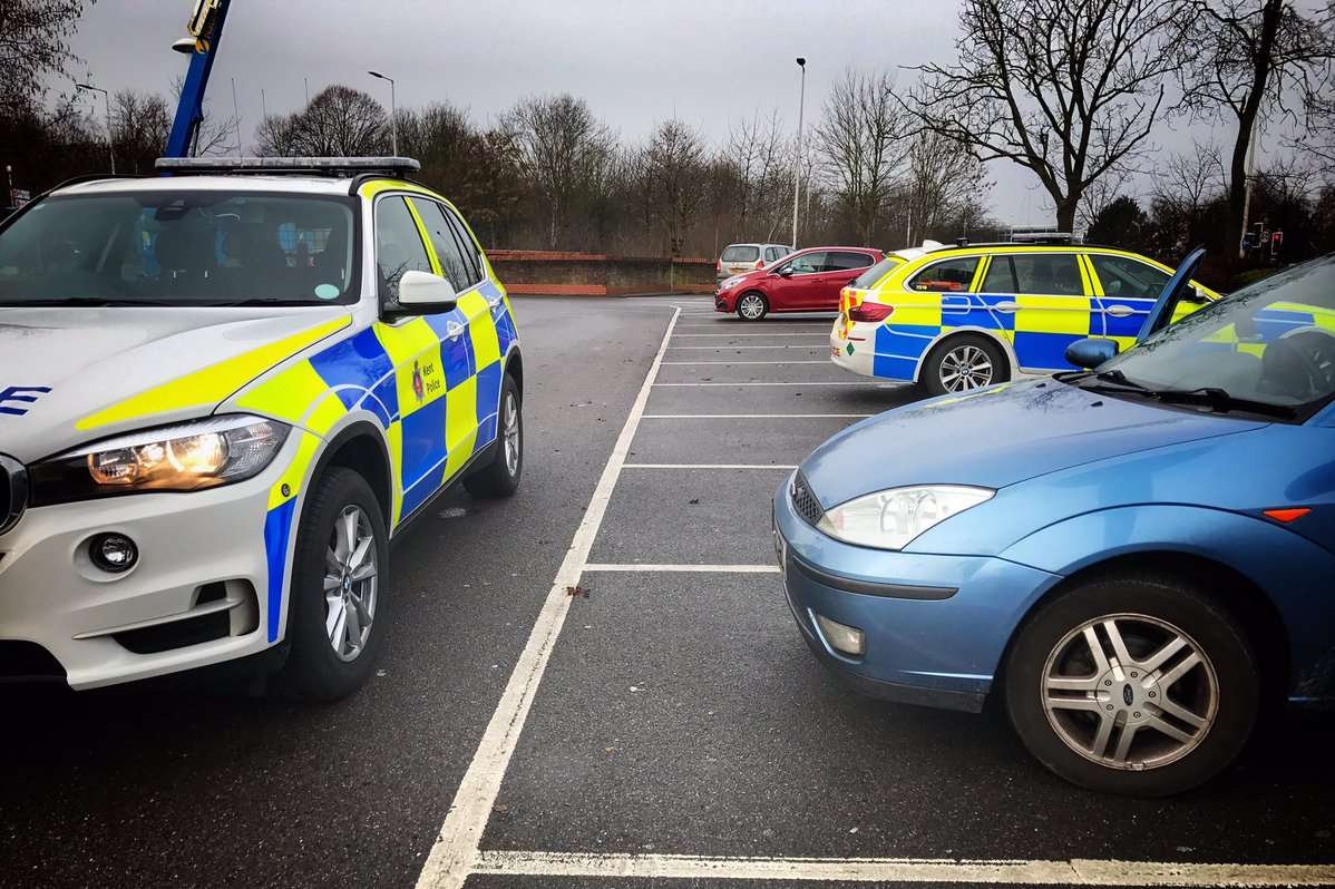 The man was arrested on Hoath Way. picture @kentpoliceroads