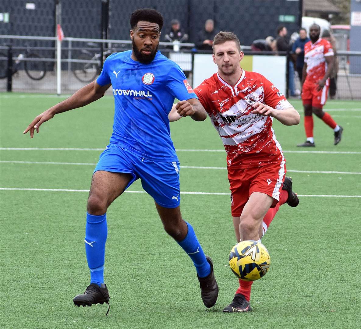 Kane Rowland closes down an away player. Picture: Randolph File