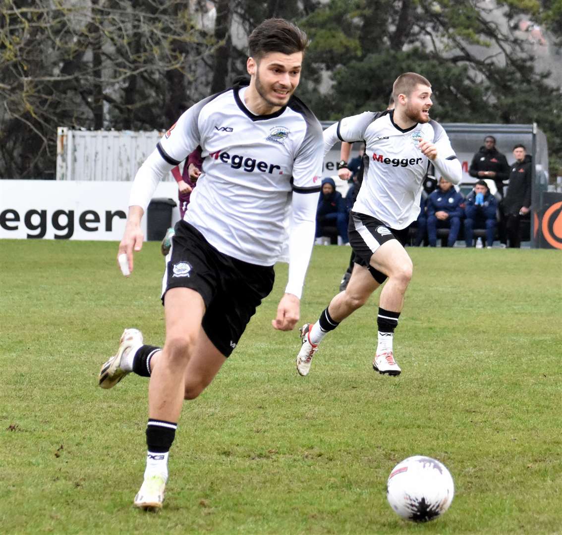 George Nikaj - his first-half goal for Dover was in vain. Picture: Randolph File