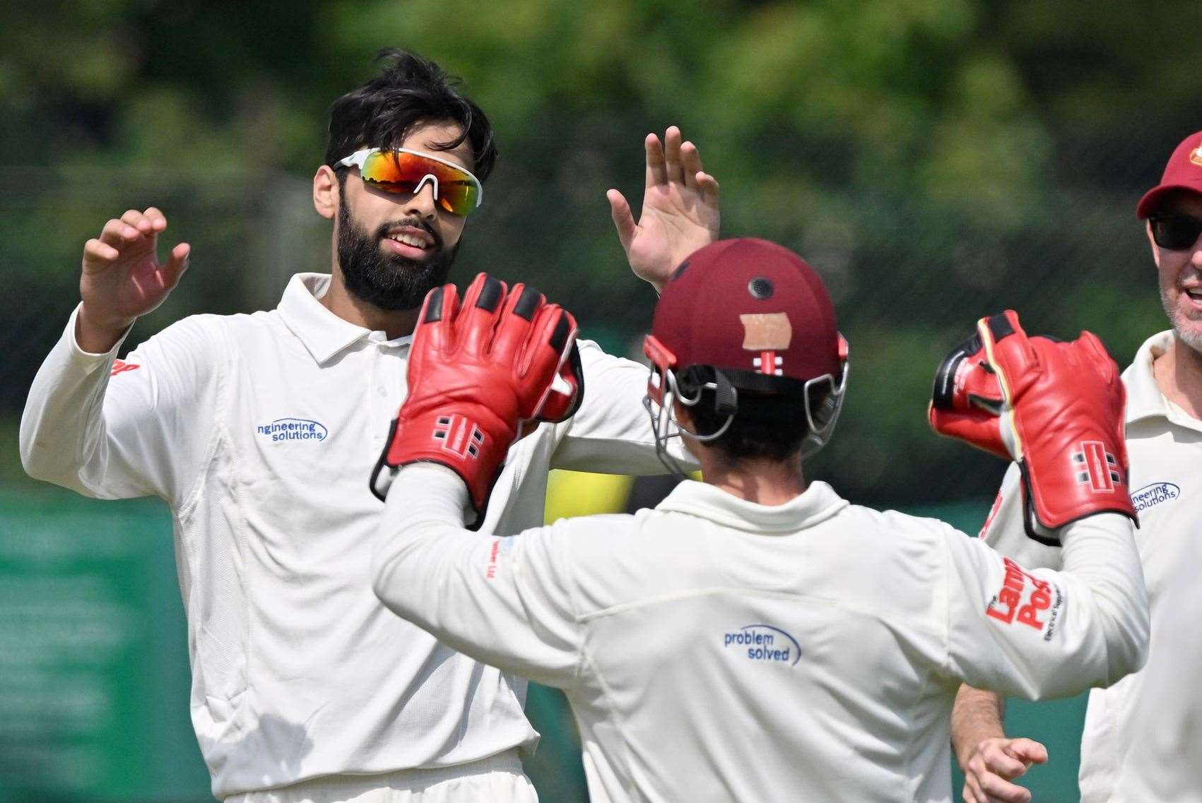 Haider Zaidi celebrates a wicket for Minster. Picture: Keith Gillard