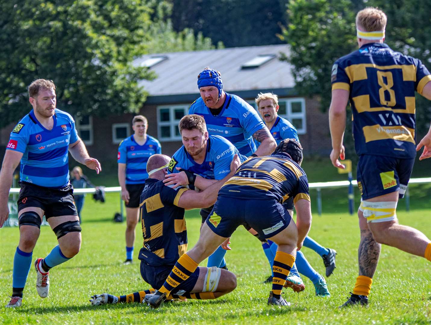 Jamie Stephens at the heart of the action for Canterbury. Picture: Phillipa Hilton