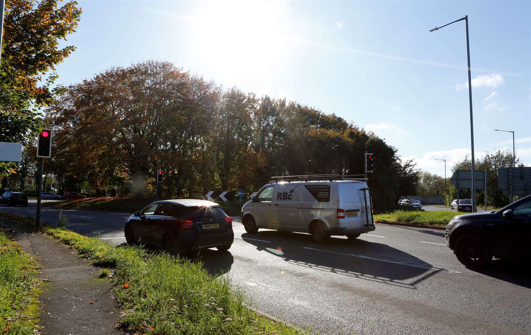 The roundabout before improvement works started. Picture: Andy Jones