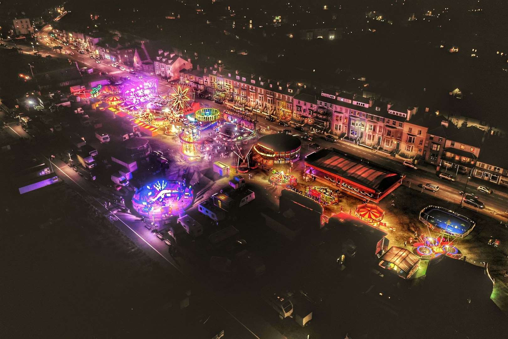 The fun of the fair from above Walmer Green. Pictures by Paul Kidman