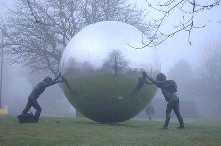 A sculpture at the Kings Hill business park, near West Malling