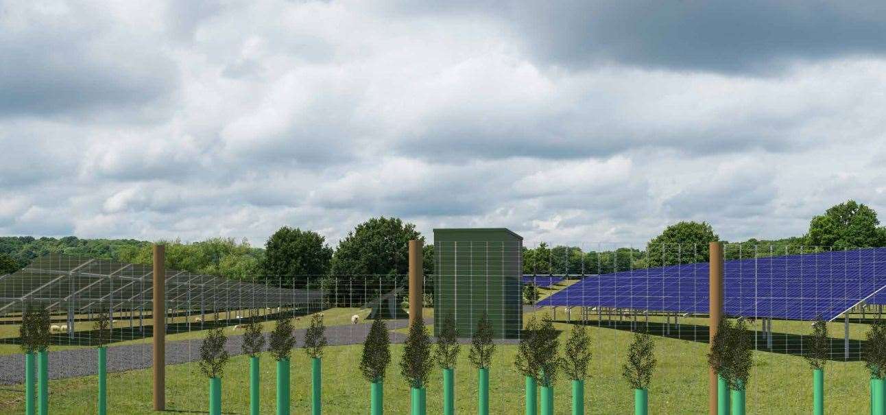 How the solar panel arrays might look at Mathurst Solar Farm in Staplehurst