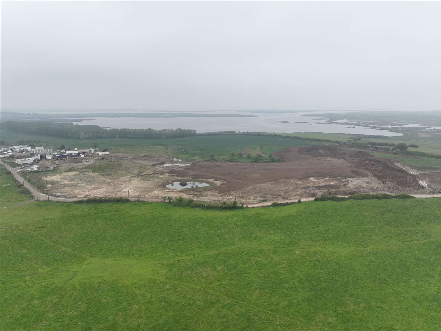 An aerial view of the site