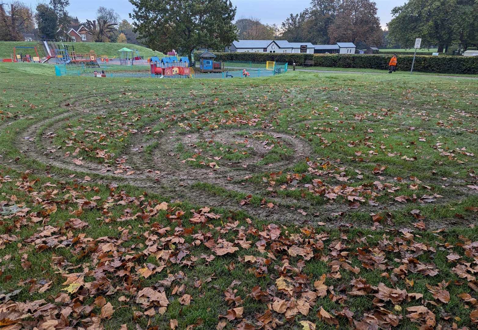 The damage caused by a quad biker who churned up Tenterden Recreation Ground. Picture: Tenterden Town Council