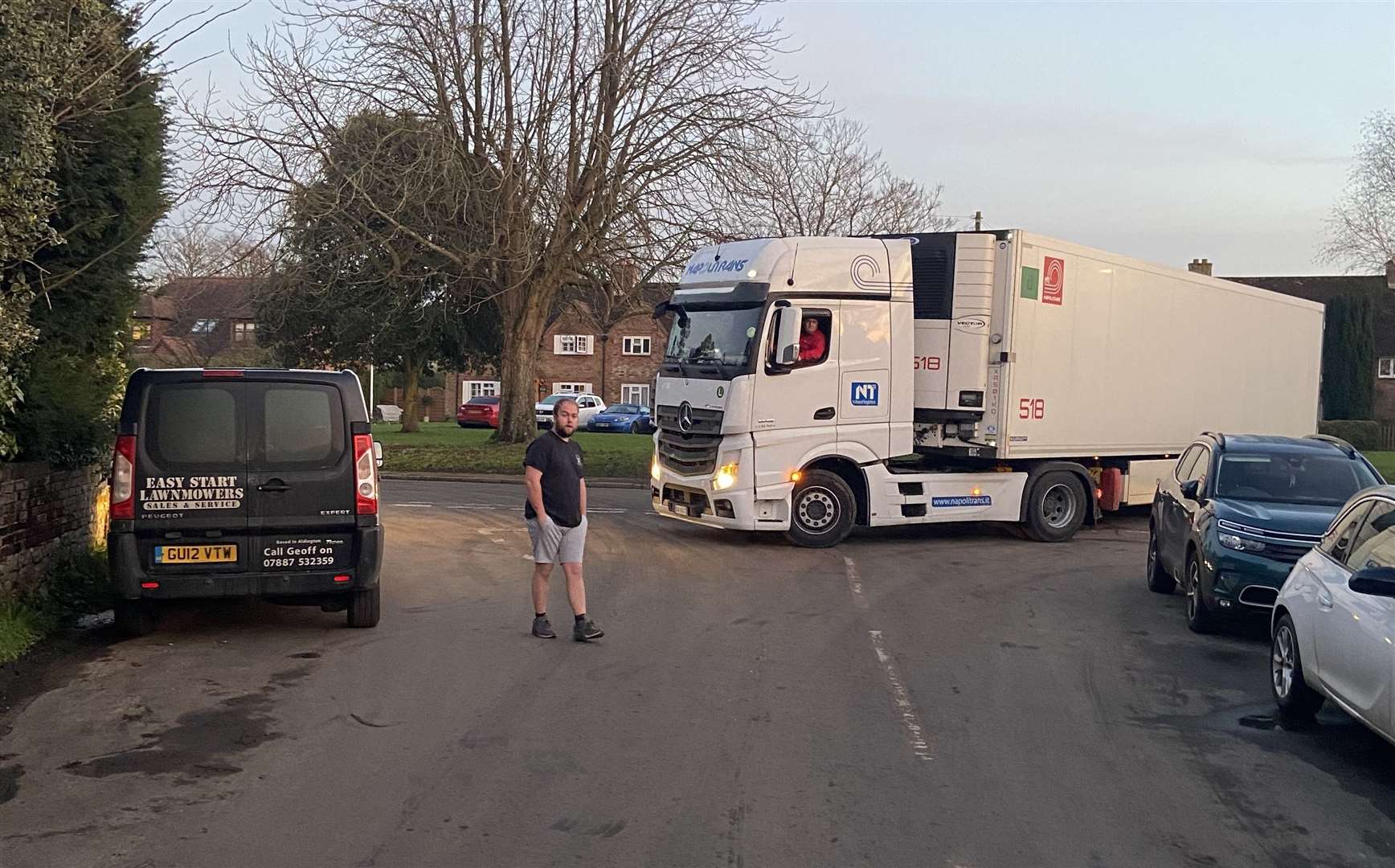 Residents say it was lucky no parked cars were damaged. Picture: Stewart Ross